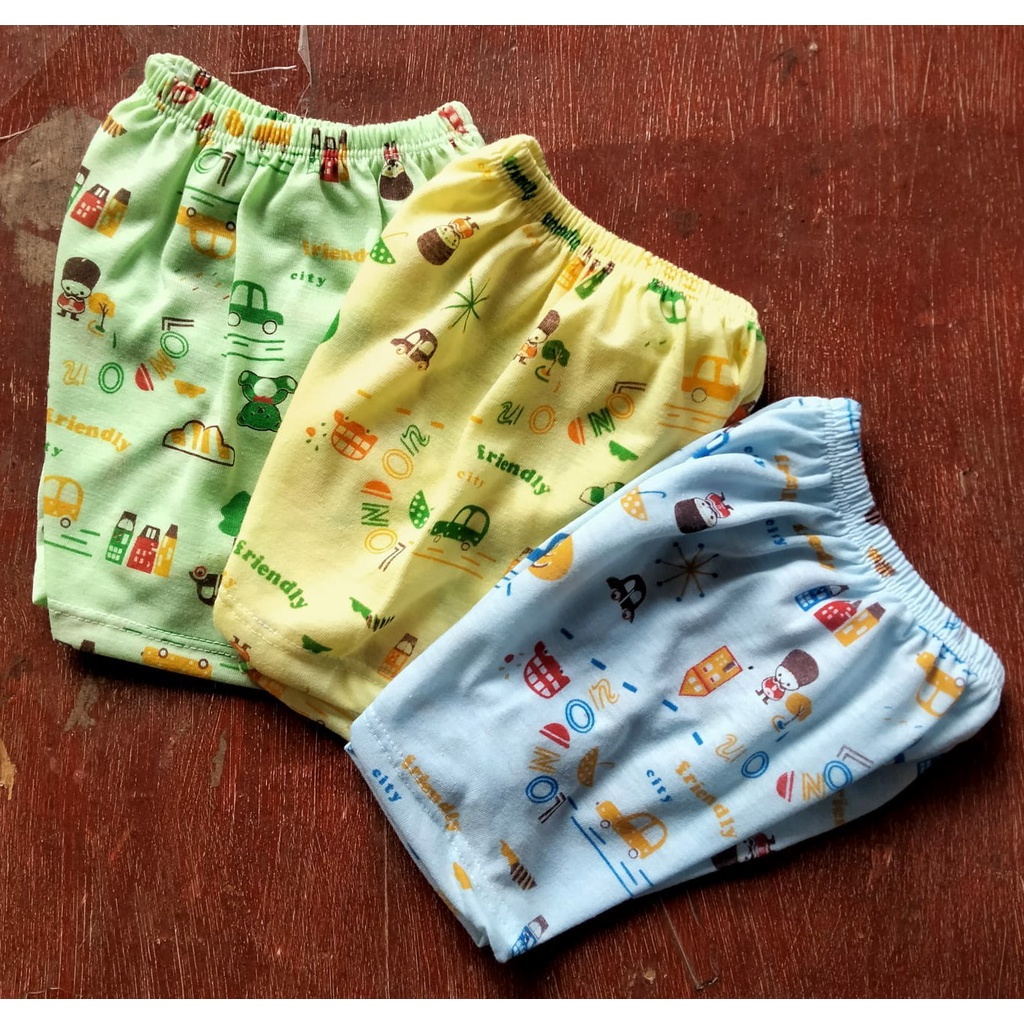 Celana Pendek Bayi 3 Pcs Karakter Lucu Bahn Lembut Tebal