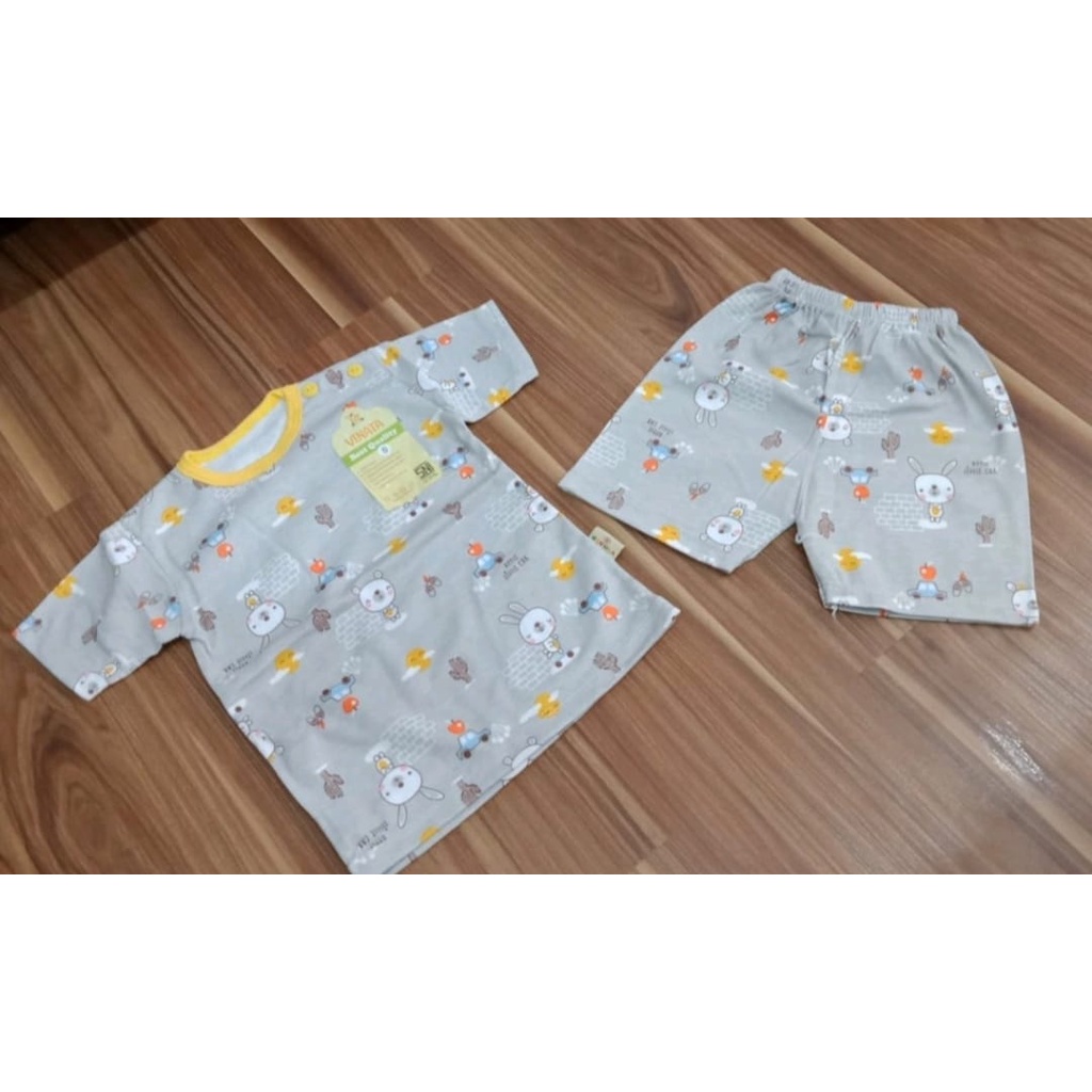 SALE!!! Setelan Baju Bayi 99 rb 3 Stel Setelan Oblong VINATA Bayi Motif Fullprint