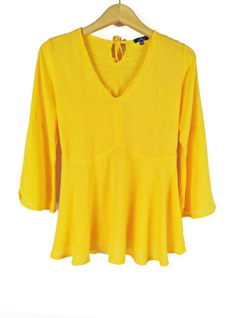 Tom taylor yellow &amp; white blouse