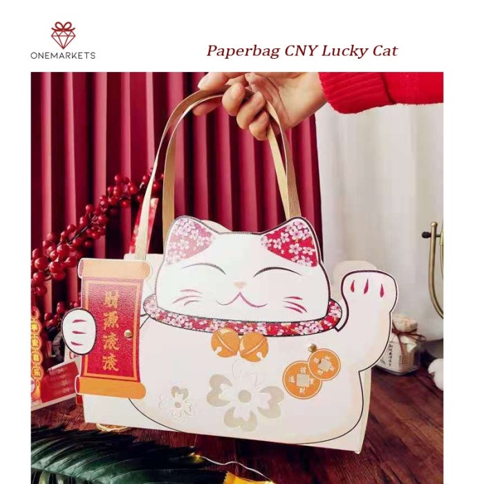 

(TERLARIS) Paperbag Chinese New Year Lucky Cat Tas Souvenir Imlek GB201
