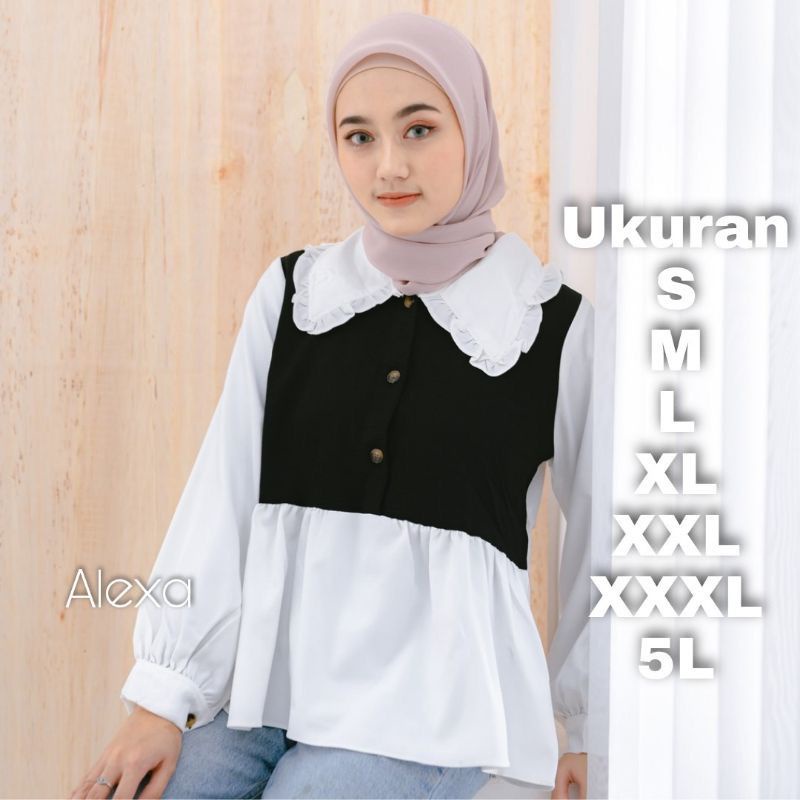 Alexa Blouse Ukuran S M L XL XXL XXXL 5L ATASAN WANITA JUMBO