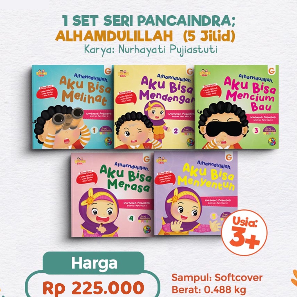 Buku Anak Muslim Islami 1 Set (5 Buku) Balitaku Saleh Seri Panca Indra Gema Insani Original