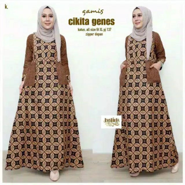 Gamis Batik Cikita Genes Saku Samping Batik Busui Putrajaya Exclusiveexclusive