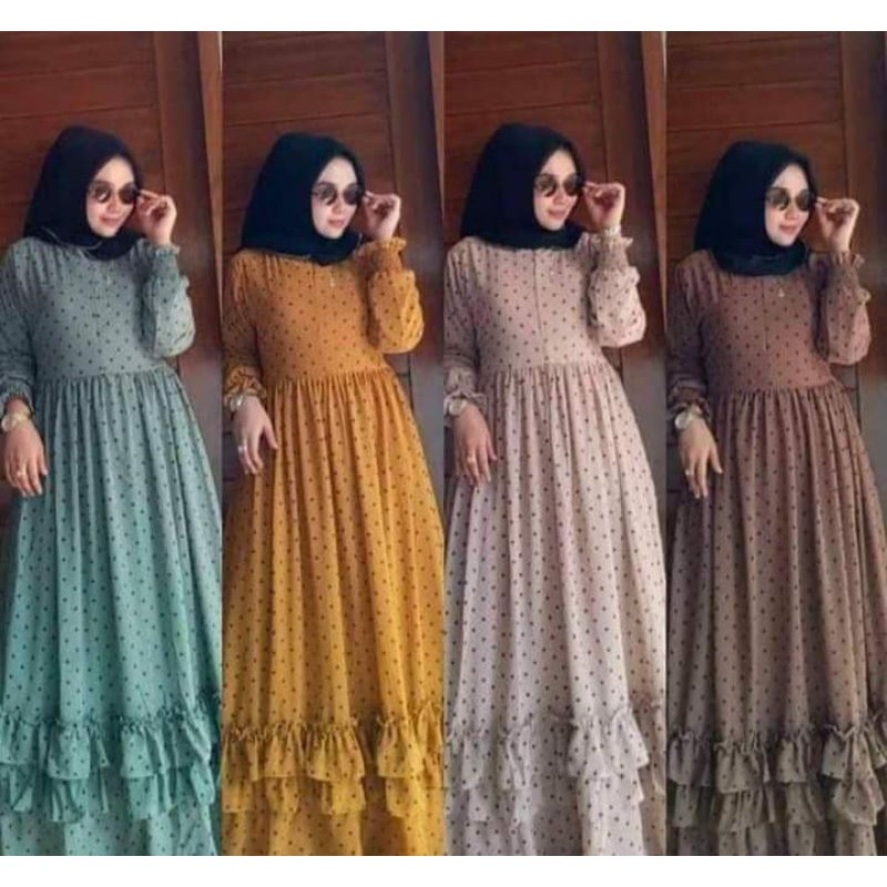 Gamis polkadot ceruty