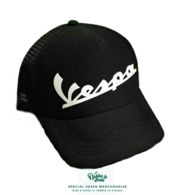 Topi Vespa Logo full black