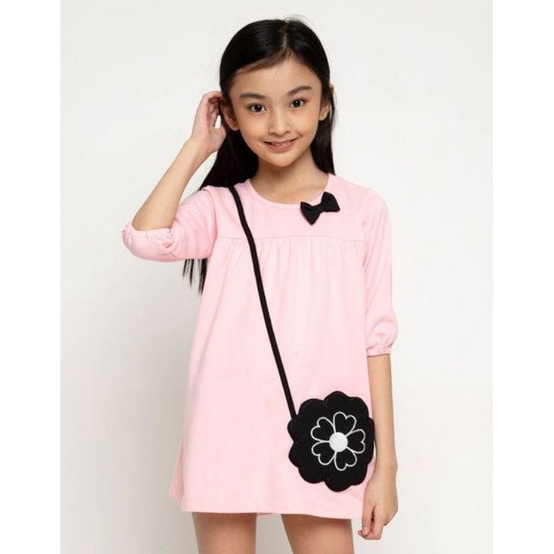 Little M Dres Short Sleeve Tas Bunga Anak