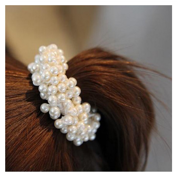 Civeto Ik21 Ikat Rambut Korea Full Mutiara Pearl-6