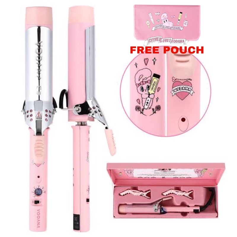 [READY STOCK] VODANA X ESTHERLOVESYOU CURLING IRON LIMITED EDITION 36 mm PINK CATOKAN RAMBUT CURLY