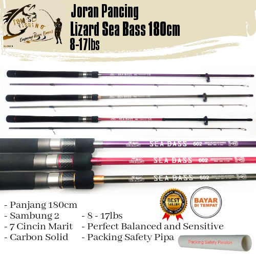 Joran Pancing Lizard Sea Bass 180cm (Carbon Solid) 8-17lbs Murah