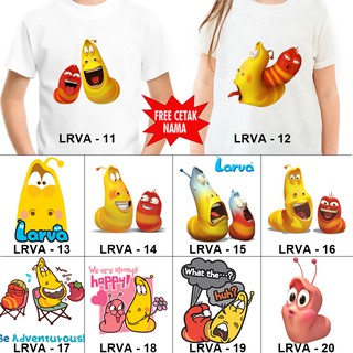  Baju  Kaos  ANAK DAN DEWASA LARVA COUPLE FREE NAMA  