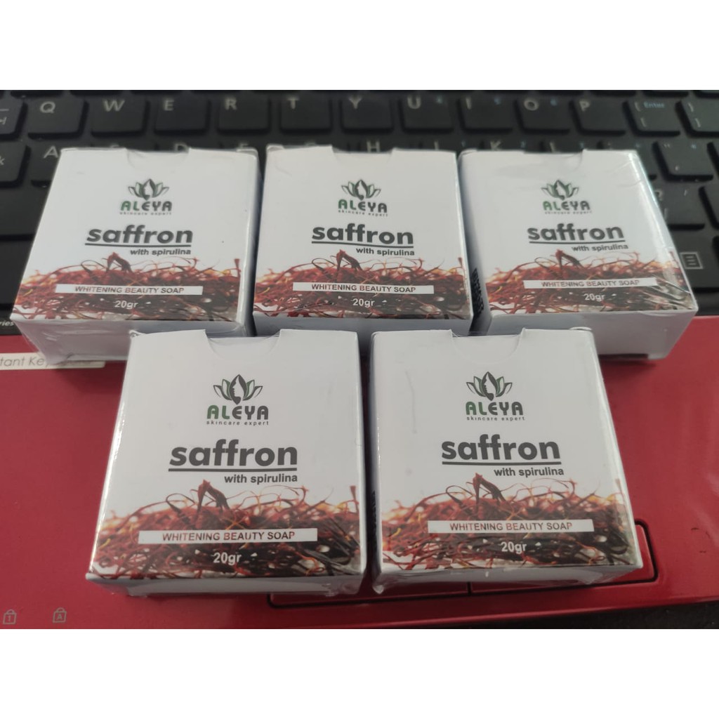 Sabun safron aleya bpom with spirulina sabun jerawat sabun saffron 20 gr