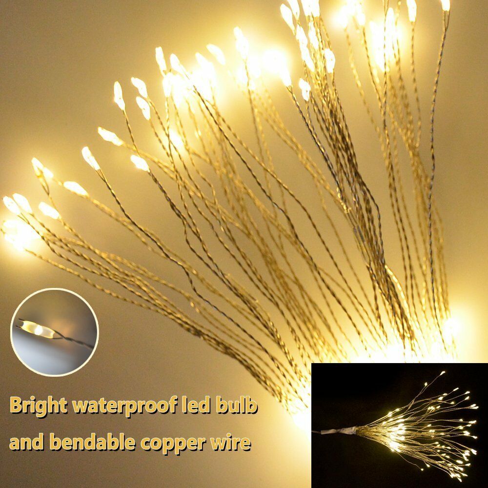 Hot Sale/3M 500LED Lampu Peri Kembang Api Kedip Kelap Kelip/US EU Plug Window LED String Light/Kawat Tembaga Dandelion String Lights Starburst Lights Untuk Dekorasi Xmas Tahun Baru