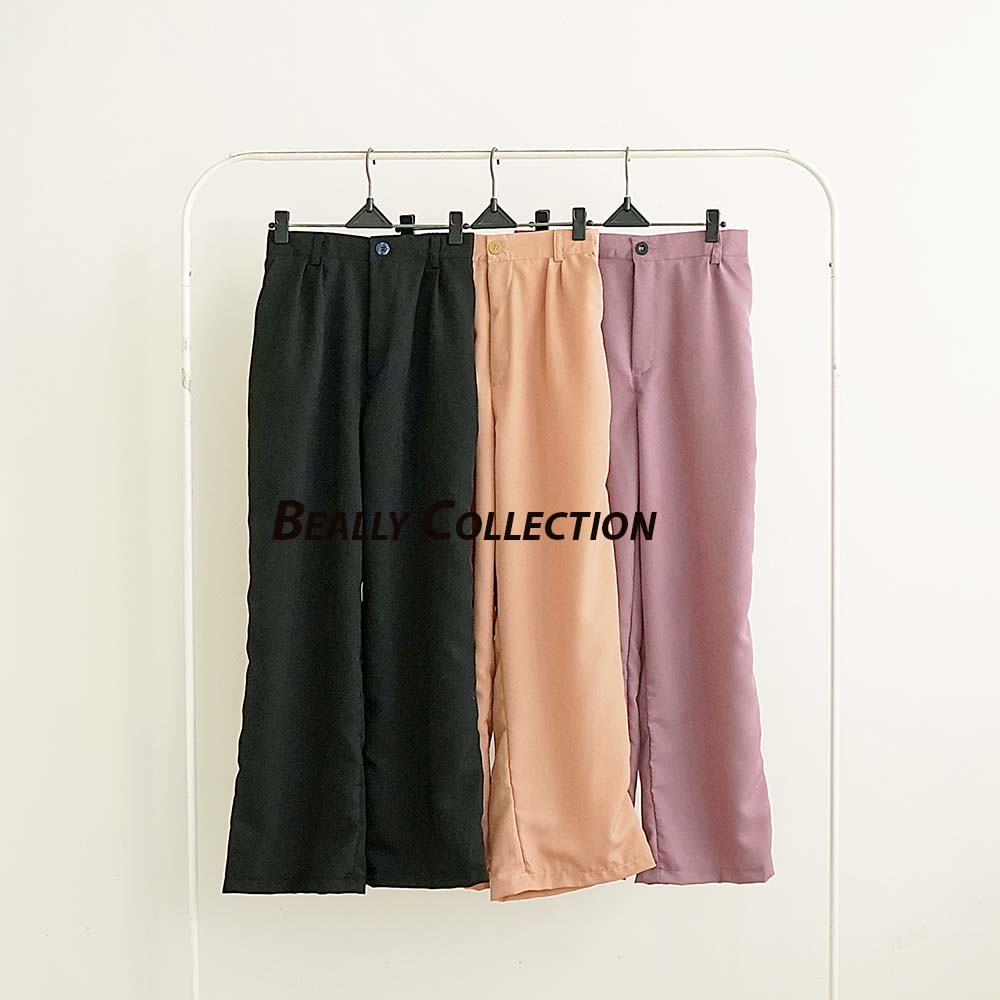 Celana Anti Kusut | Loose Pants Trousers Wanita | Yora Pants Kulot | Celana Kulot Wanita | Celana Kantor Formal | Bella Loose Pants | Celana Highwaist Kulot Wanita