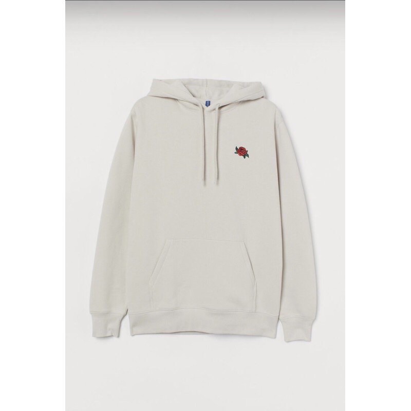 Hoodie H&M (HNM) Lil Rose Cream Bordir