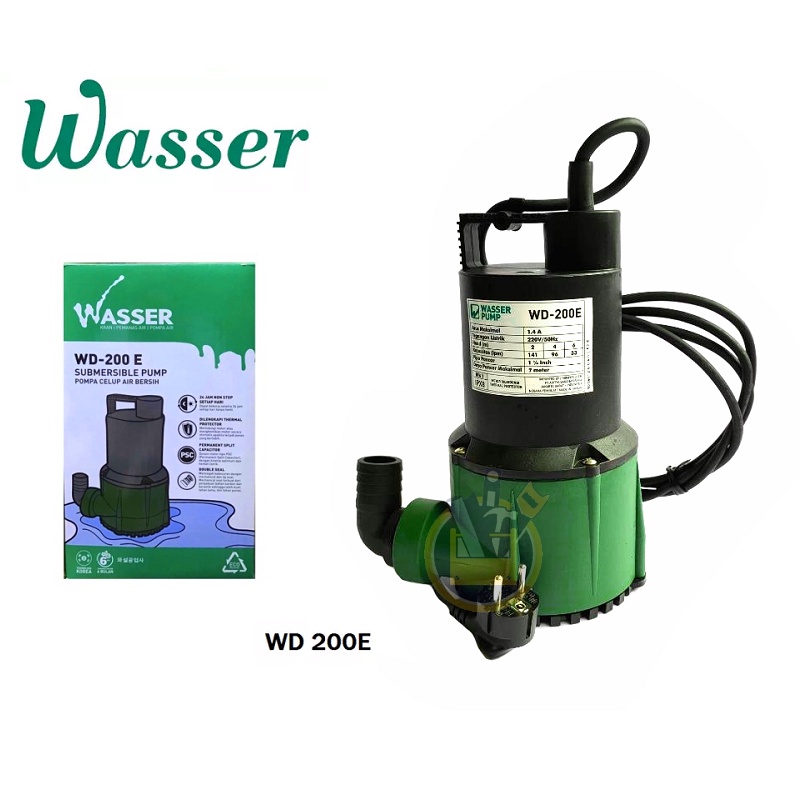 WASSER WD-200E Pompa Celup Air Mancur Kolam Bersih Wasser WD 200 E - 200E 200 Watt / Pompa Celup Kolam Ikan 200 Watt