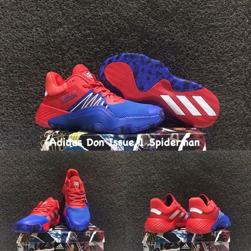 SEPATU BASKET ADIDAS DON ISSUE 1 SPIDERMAN RED BLUE