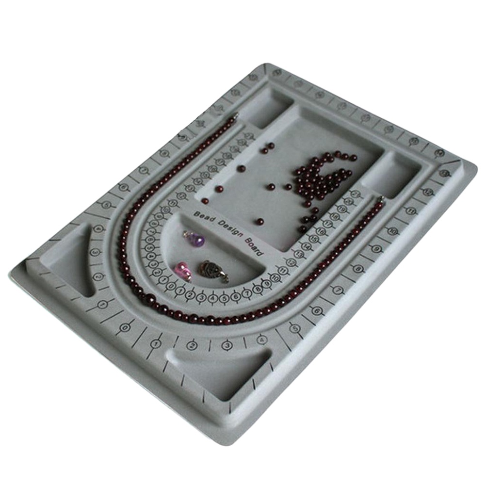 %Home &amp; living%%Flocked Bead Board String Craft Tool Beading Jewellery Design Organiser Tray 3C