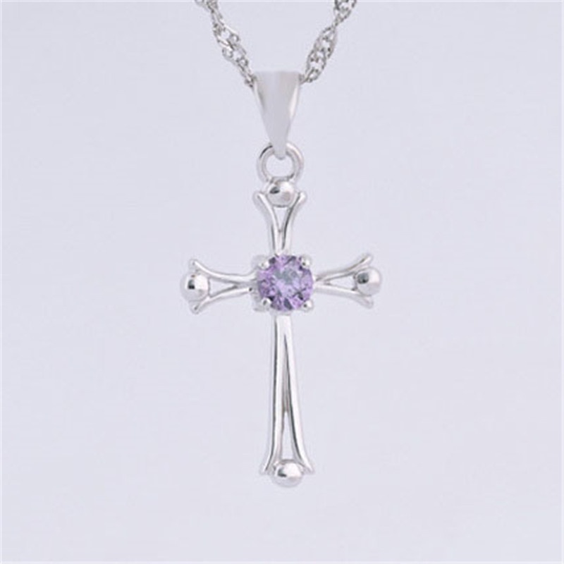 [Ready Stock]Fashion Personality Silver Plated Cross Pendant Necklace