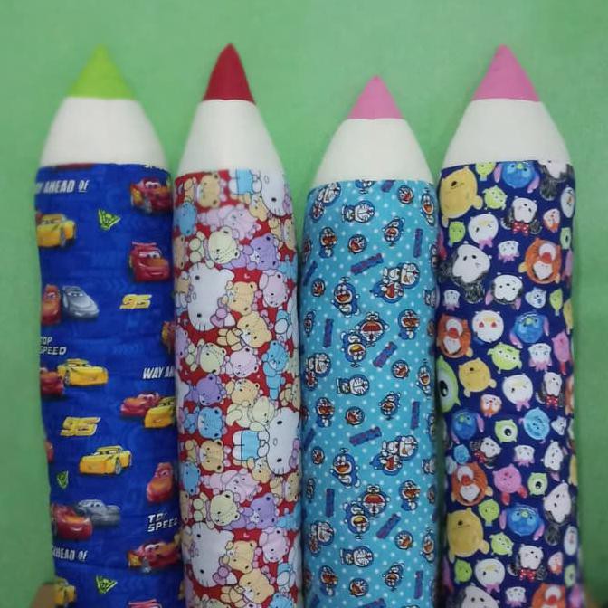 STOK TERBATAS Guling Pensil Anak Karakter Doraemon Hello Kitty Cars Stitch