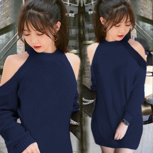 BRI || Diva Dress Wanita Cut Off Shoulder Knit