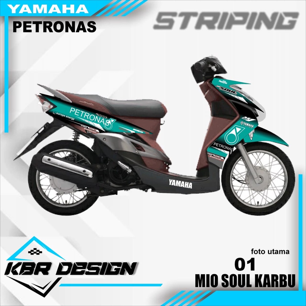 (cod) stiker motor striping MIO SOUL KARBU PETRONAS motor yamaha sticker - 01