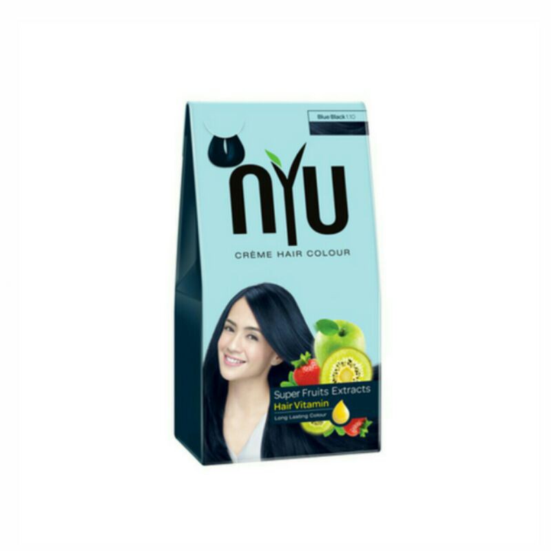 nyu semir rambut gell pasta alami blue black
