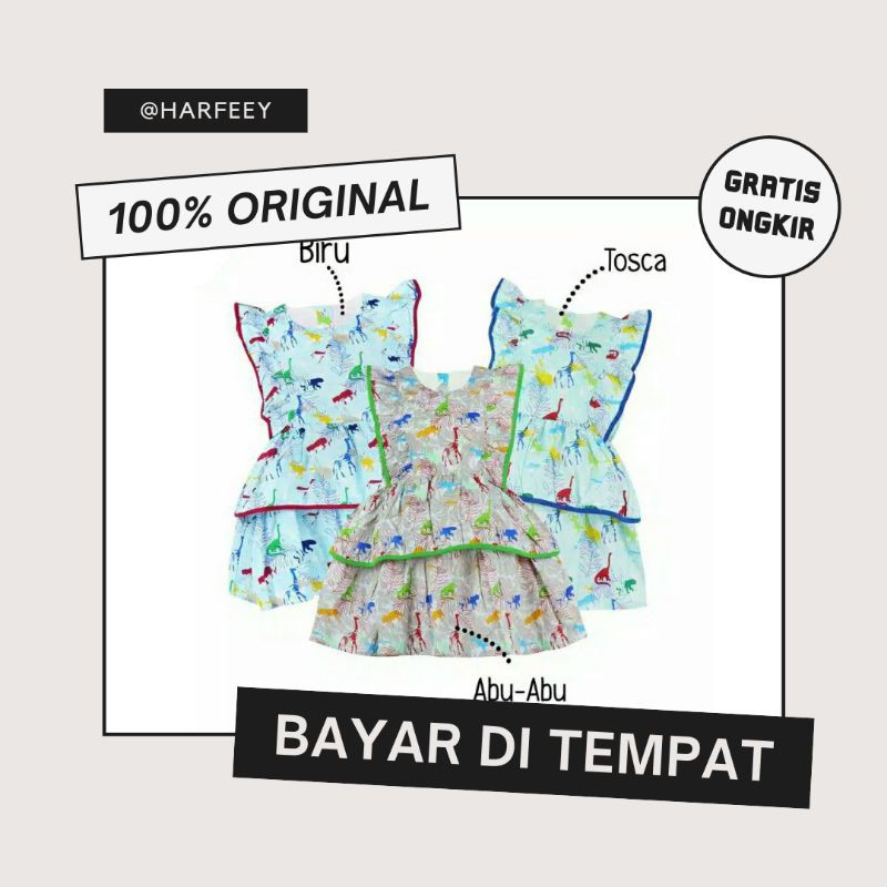 MacBee Jungle Raven Dress Anak Perempuan - Green