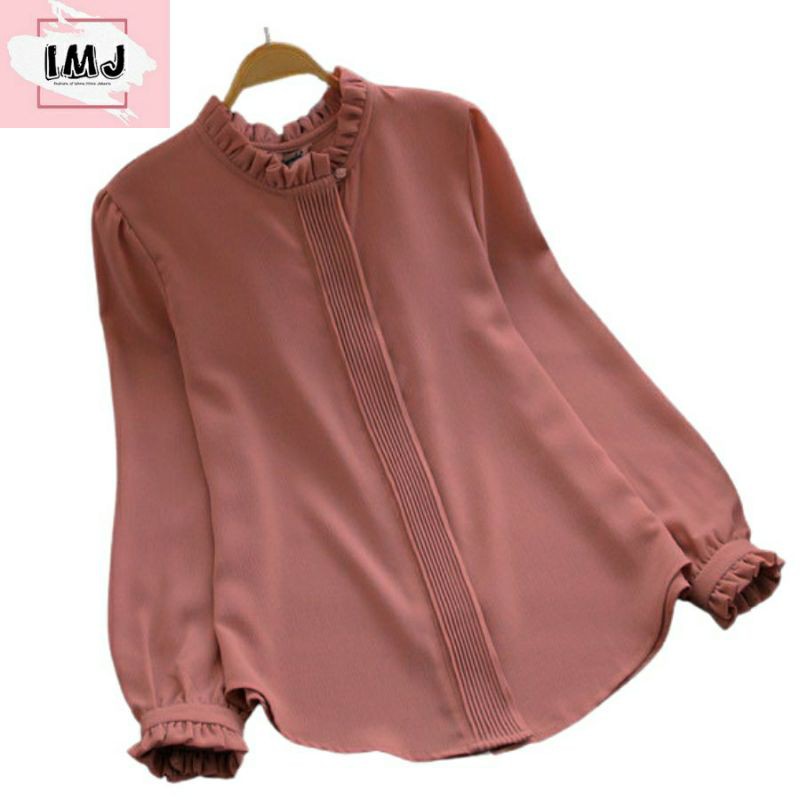 IMJ LILAC baju atasan wanita terbaru Blouse korean style blouse wanita lengan panjang import 1