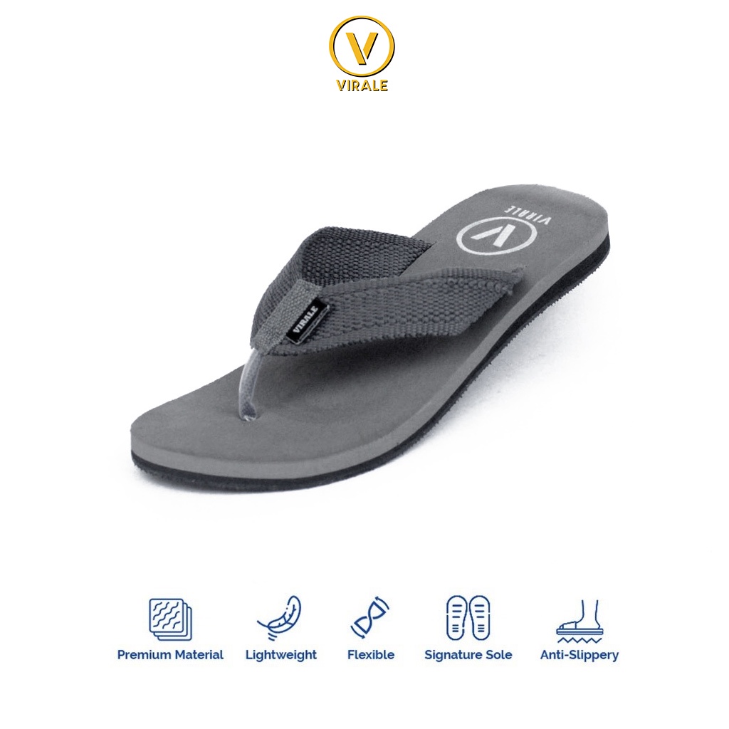 Sandal Jepit Pria Virale - Sandal Jepit - Sandal Pria - VIRALE 201 GREY