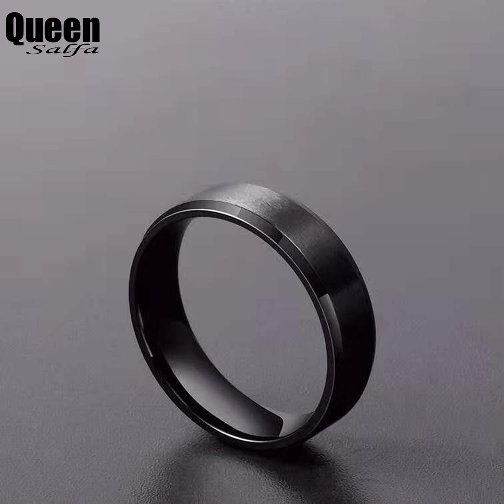 Cincin Polos Hitam Titanium Asli Pria dan Wanita / Cincin Terbaru Pria dan Wanita / Cincin Polos Titanium High Quality Terbaru