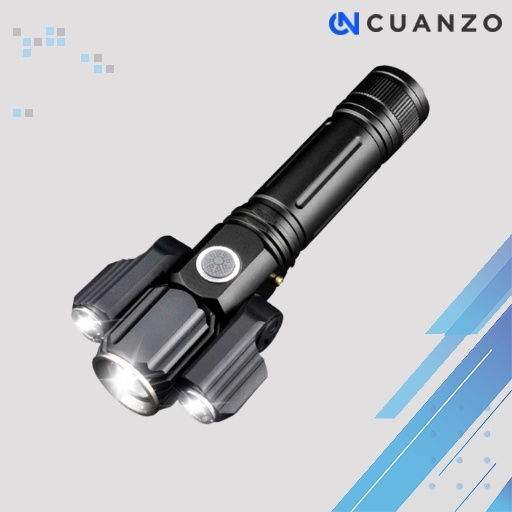 Senter LED Telescopic Zoom Cree T6 + 2 x XPE 15000 Lm / Senter LED Swat Super Terang Mini Anti Air Bateai Batre Cas Chas Casan Charge Carger Carjer Charger Ulang Usb Camping Gunung Berburu Malam Fast Charging Emergency Flashlight 200 Meter Super Terang