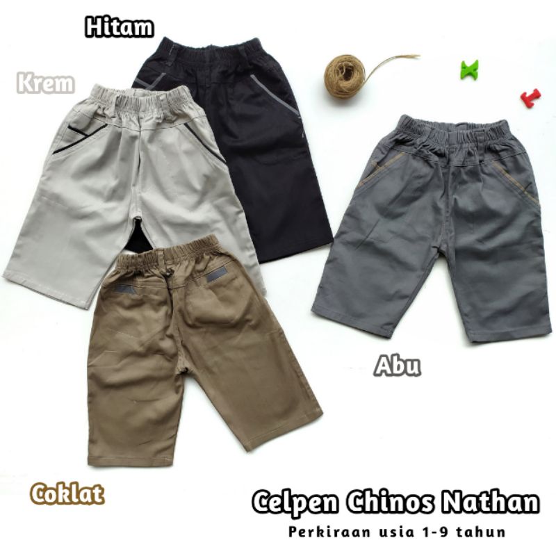 Celana Chino Pendek Anak Cowok 1 - 9 Tahun Premium