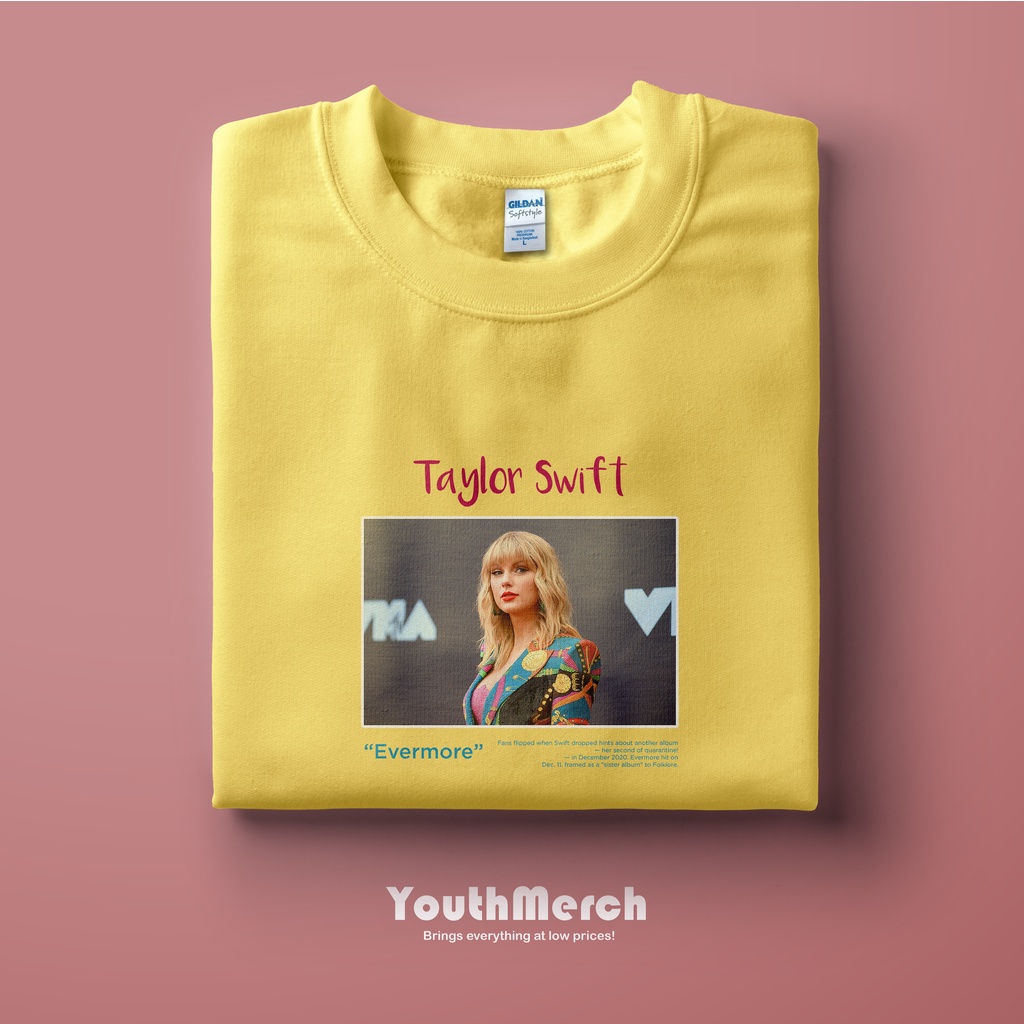 Jual Kaos Musik Taylor Swift Evermore - Musik Merch | Unisex | Baju ...