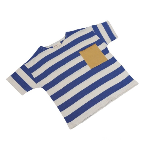 Soleram STRIPY Pocket Tee - Atasan Anak Cewe Cowo Kaos Lengan Pendek Garis Garis Stripe