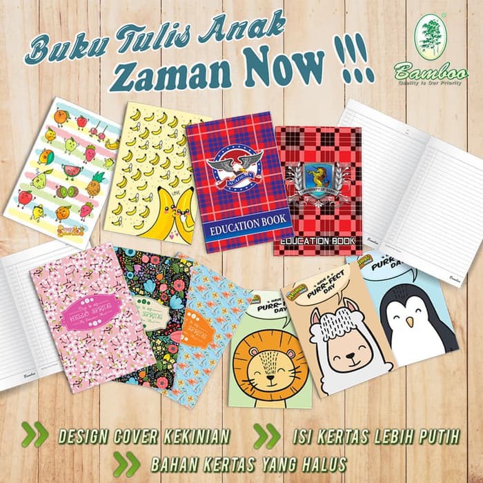

H7Y Buku Tulis Bamboo 58 Lembar Kertas Tebal (1 Pak)