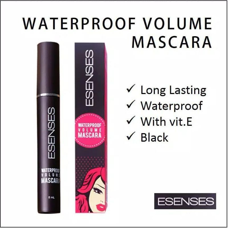 (BISA COD) 1 PCS Maskara Esenses Waterproof Volume Mascara 8ml