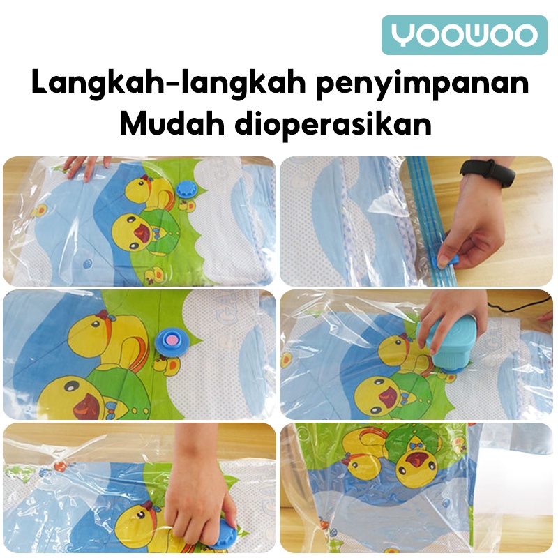 YooWoo Plastik Vacuum Baju / Travel Packing / Plastik Ziplock / Vacuum Baju Traveling / Plastik