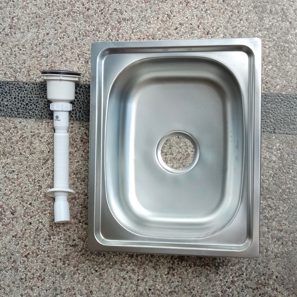 Tempat cuci piring 50 x 40 cm / Wastafel Kitchen Sink Stainless Steel + AFUR / SARINGAN