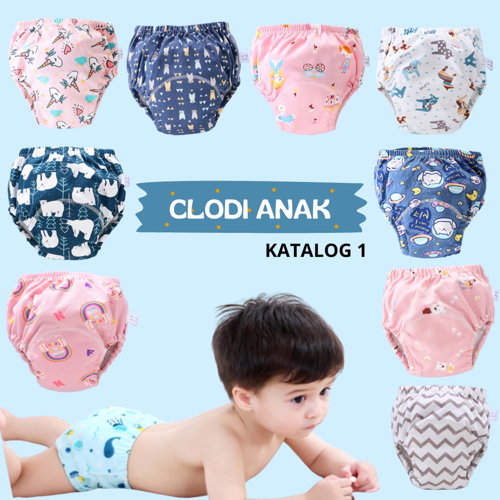 CELANA DALAM POPOK CLOTH DIAPER CLODI TRAINING PANTS PIPIS BAYI ANAK BABY 4 LAYERS KATALOG 1 CDP