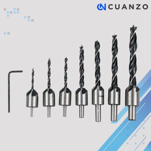 Mata Bor Drill Bit Countersink HSS 3-10mm 7PCS / Set Mata Bor Kayu Tuner Baja Granit Tuner Pagoda / Mata Bor Besi Baja Multifungsi Set Lengkap / Mata Bor Pelubang Ukir Pahat Kaca Beton Engsel Sendok / Mata Bor Pagoda Nachi Keramik Mini Set Komplit Murah