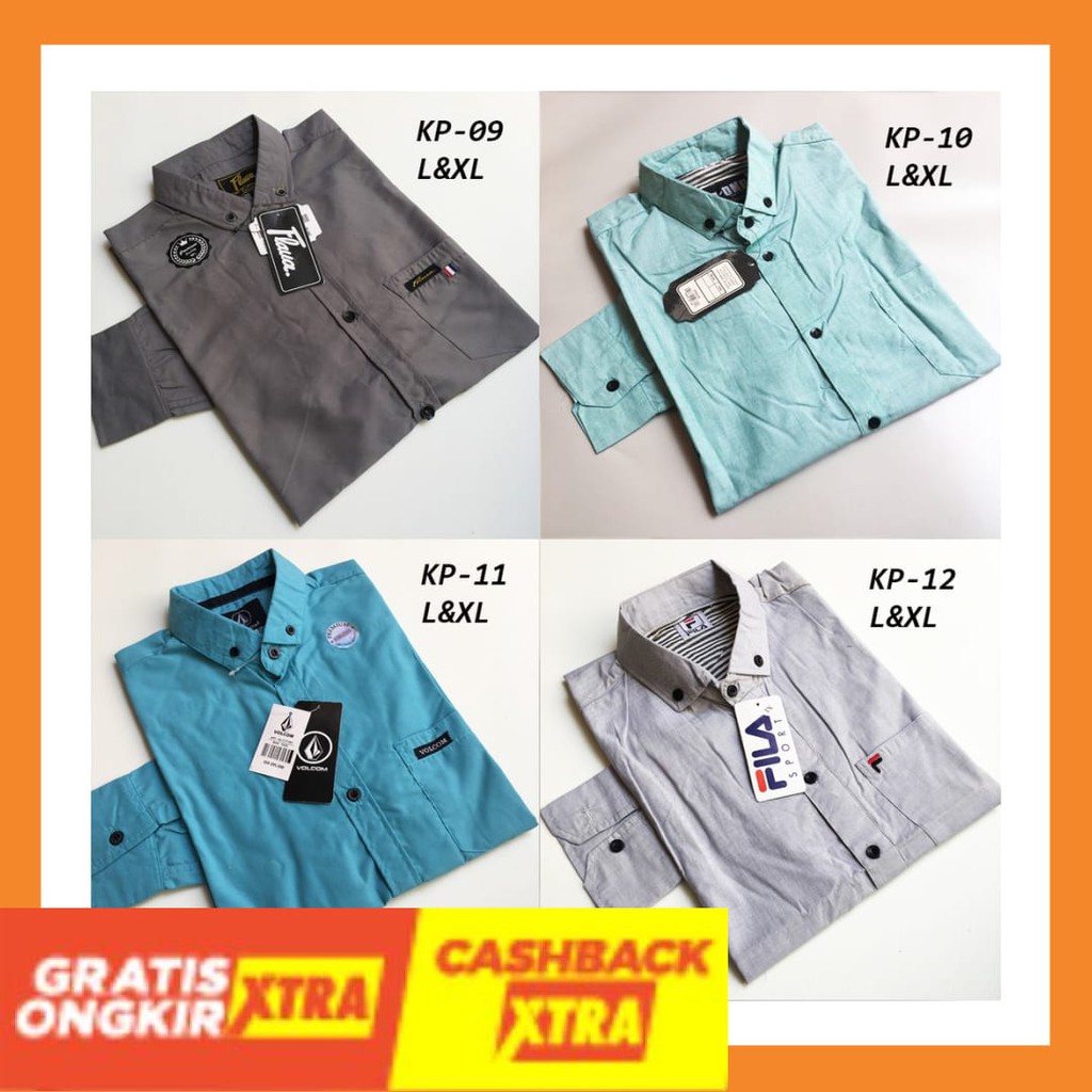 STYLE KOREA KEREN IMPORT MURAH ORIGINAL BISA COD / KEMEJA PRIA LENGAN PANJANG POLOS PUTIH HITAM