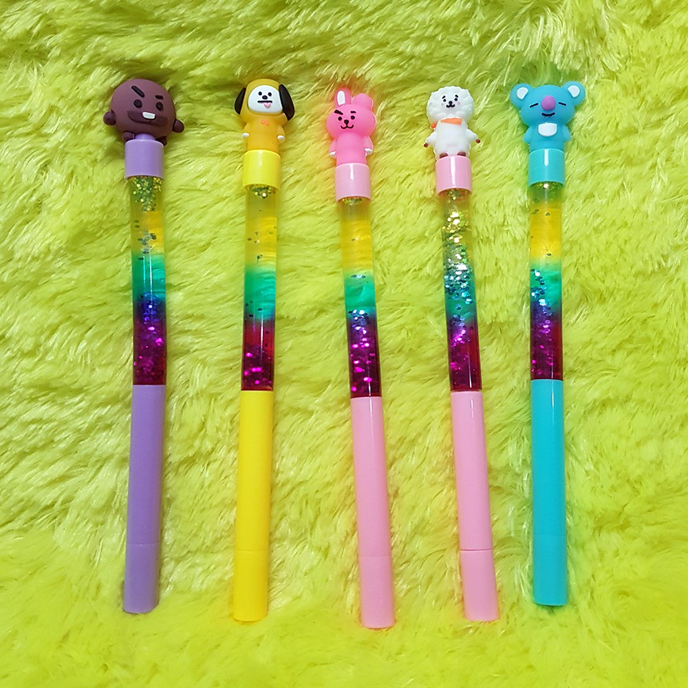 

Bolpoin Bt21 Pena Alat Tulis Kpop Gliter