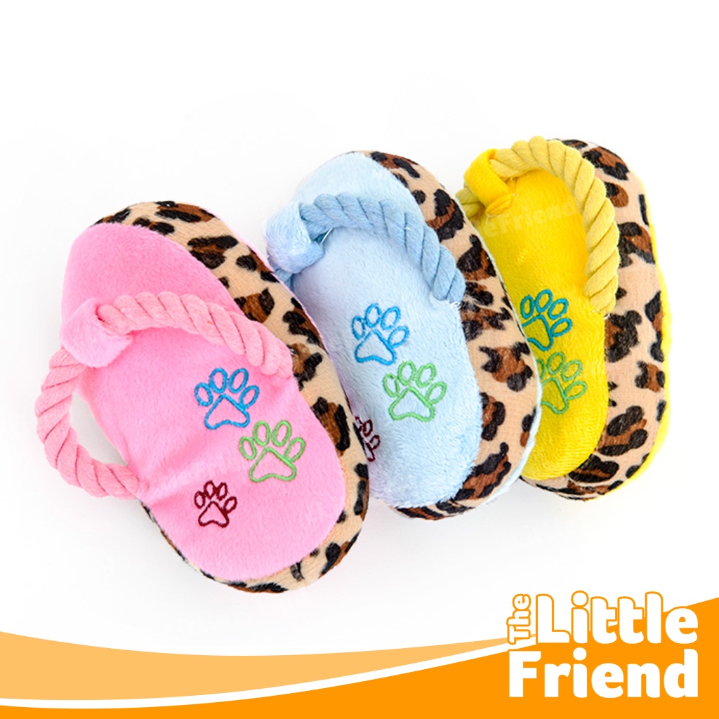 Mainan Gigitan Anjing Boneka Tali Bentuk Sendal Jepit Paw Print Plush