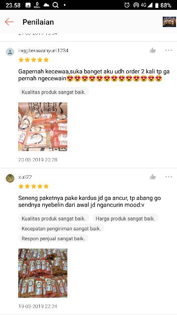 Mie lidi murah enak renyah kemasan 40grm