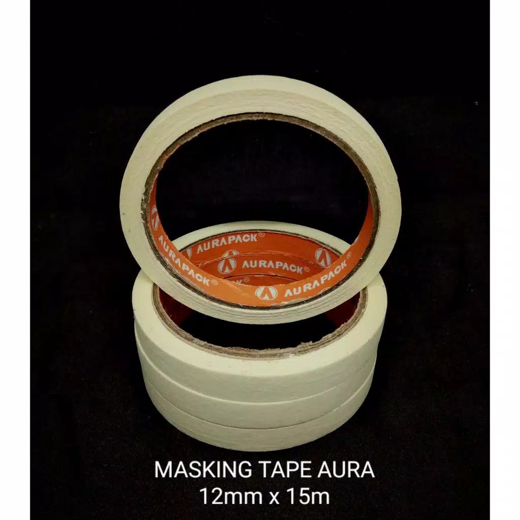 

Lakban Kertas Lakban Masking Tape Merk AuraPack 12mm