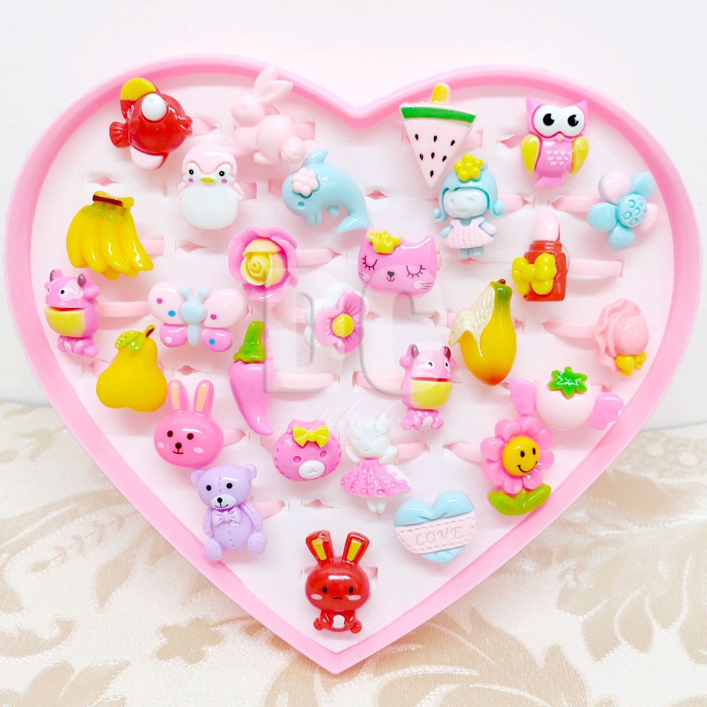 MURAH!!! CINCIN KARAKTER ANAK MERMAID BUAH BINATANG BONEKA BUNGA PUTRI DUYUNG