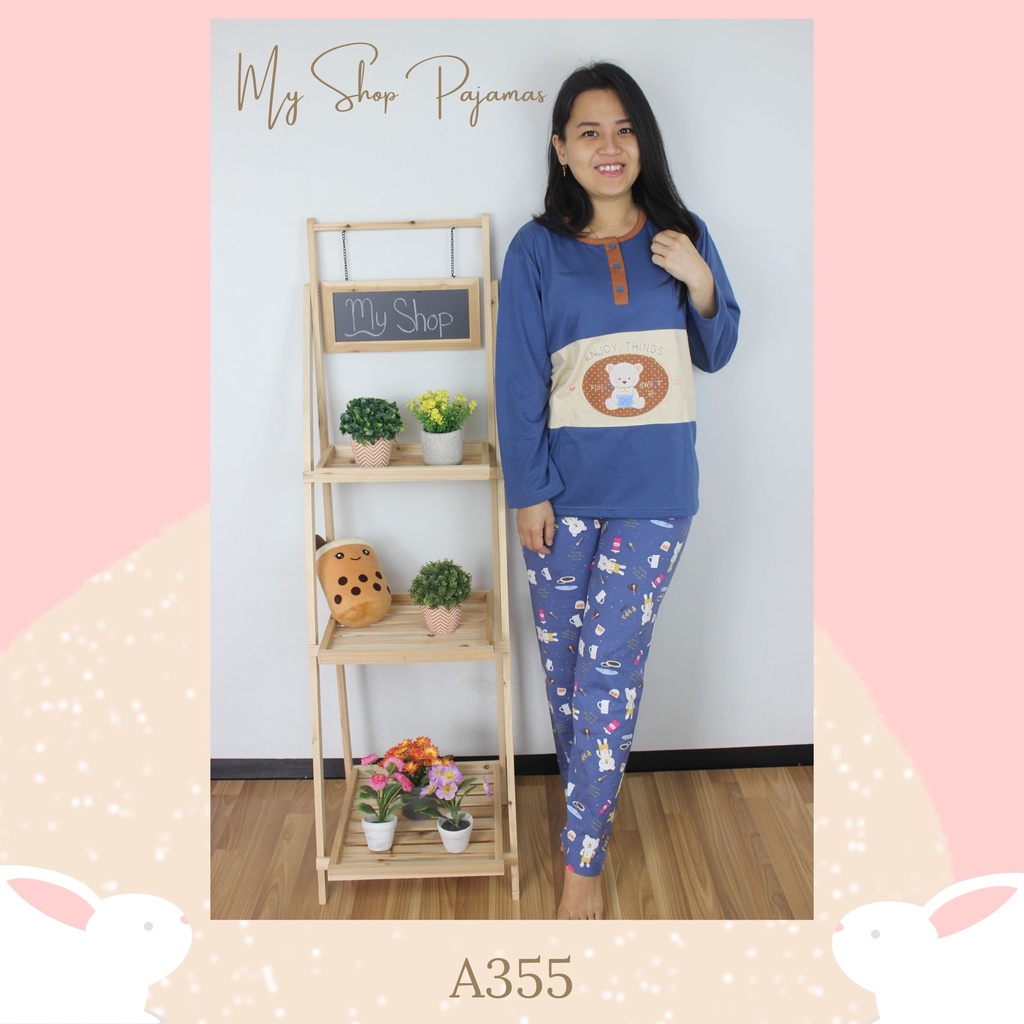 PIYAMA BABYDOLL BIGSIZE JUMBO ALL SIZE TANGAN LENGAN PANJANG CELANA PANJANG ANNE CLAIRE BAJU TIDUR SETELAN DEWASA WANITA SLEEPWEAR PAJAMAS PP PPBIG-1