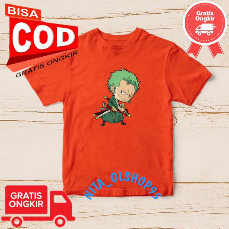 baju anak karakter, baju anak one piece, baju anak zoro