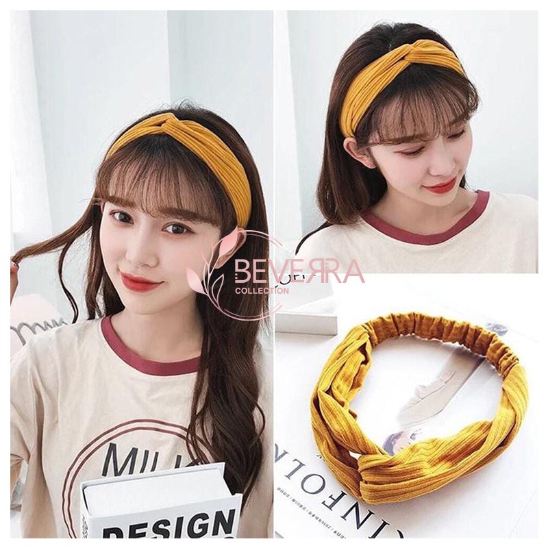 BANDO BANDANA KOREA DEWASA ANAK PEREMPUAN BERMOTIF POLOS KEKINIAN / AKSESORIES RAMBUT WANITA DEWASA 