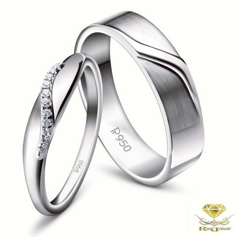 Cincin Tunangan Couple Emas Berlian Eropa Asli Original Putih Kawin Nikah Wedding Pria Wanita CZEURA